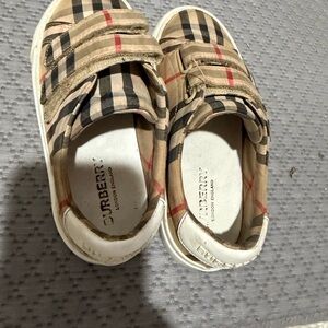 Burberry Kids Checkered Sneakers - Beige and Black